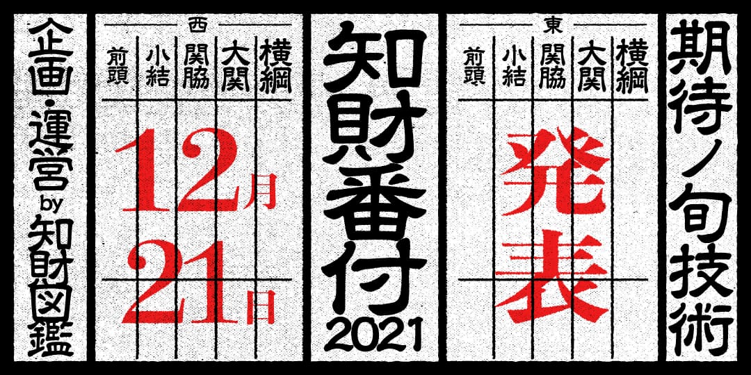 知財図鑑によるアワード「知財番付2021」が今年も開催 ─世界を進化させるテクノロジーやサービスを表彰、公募も開始