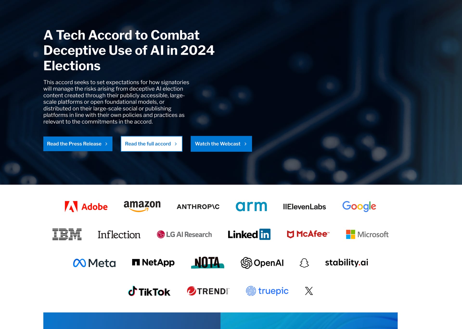 Google、Microsoft、OpenAIなど大手IT20社、「世界選挙イヤー」で有権者を騙すディープフェイクと戦う協定に署名