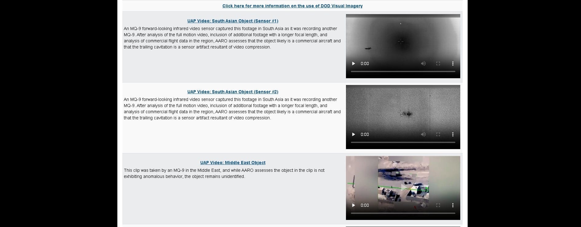 米国防総省、UFOやUAP(未確認異常現象)の情報や動画を一般公開するウェブサイトを開設