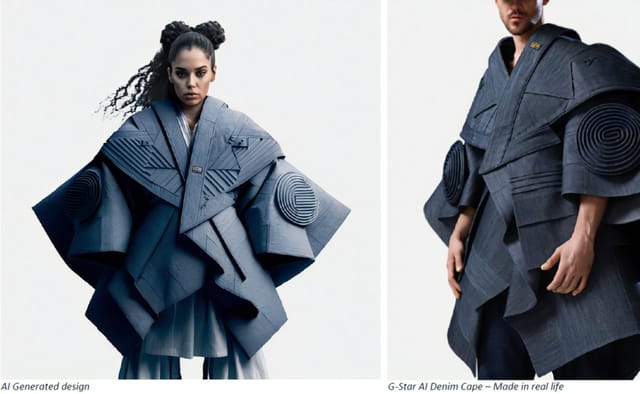 デニムブランド「G-Star RAW」がAIでデニムをデザイン、「AIデニムケープ」など12種を発表