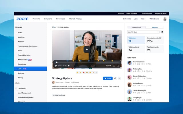Zoomに画面録画を編集し共有できる機能「Zoom Clips」が登場─非同期で動画共有