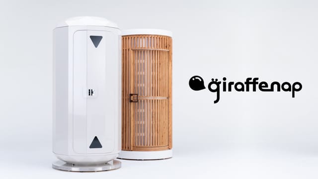 オフィスで立ったまま寝る仮眠ボックス「giraffenap」発表─20分で仕事の効率アップ、熟睡しすぎず効果大