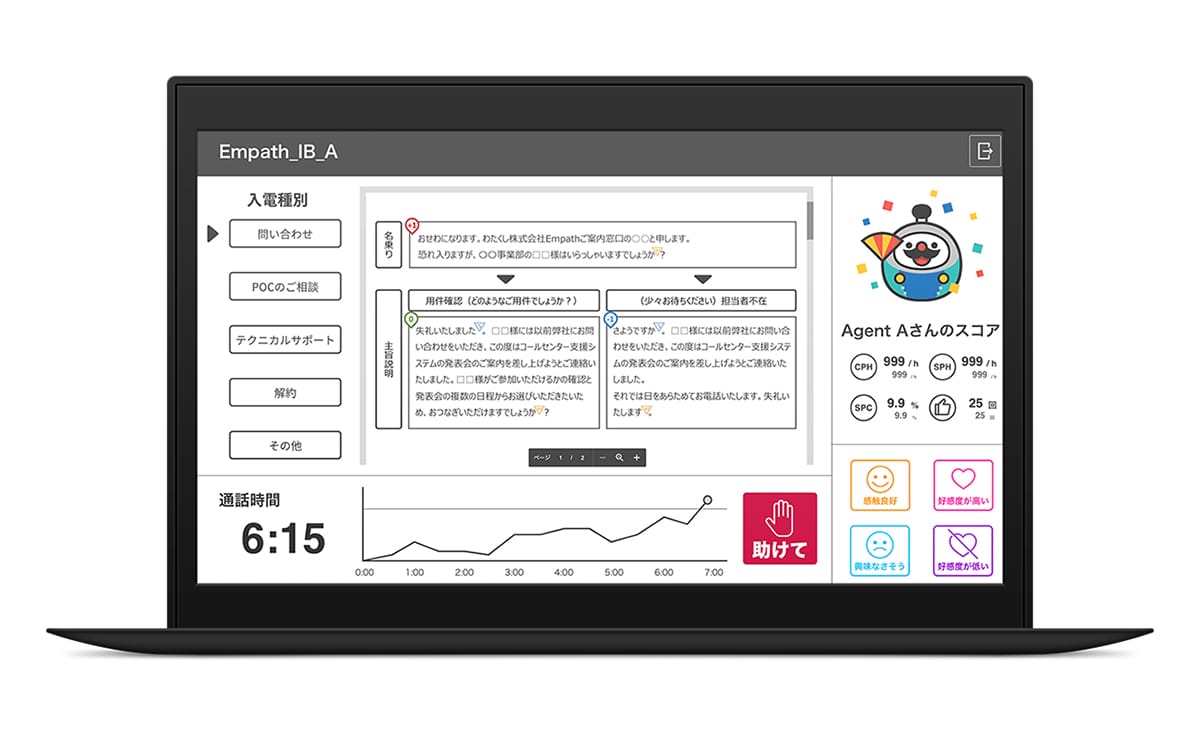 コールセンター向け共感AI「DARUMA」