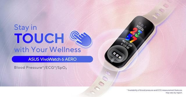 世界初、指先で血圧と心電図を測定できるスマートバンド「VivoWatch 6 AERO」―台湾のASUSが発表