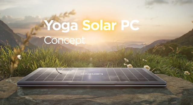 Lenovo、太陽光で充電可能な次世代PC「Yoga Solar PC」を発表―折りたたみ縦長画面PCも公開、MWC 2025で
