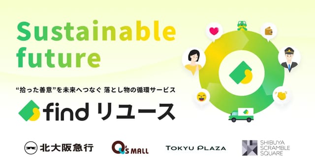 落とし物をメルカリで再販、廃棄されていた満期遺失物を再販する「findリユース」事業を開始