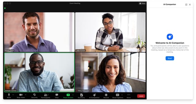 Zoom、生成AIで会議を自動要約する「Zoom AI Companion（旧Zoom IQ）」を拡大─有料会員は追加料金なし