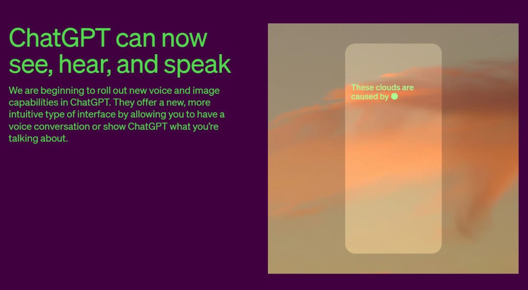 OpenAI、ChatGPTに画像認識・音声で対話できる新機能を搭載─画像を介した対話や自然な音声会話が可能