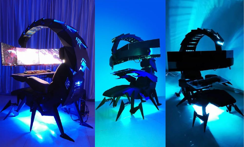 サソリ型ゲーミングチェア「GeeScorpion」が約66万円で発売―しっぽの先端にモニター装着