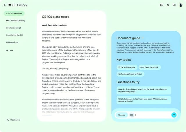 Google、ノートブック向けAI「NotebookLM」を発表─ドキュメントの要約、質問、アイデアの生成を依頼可能