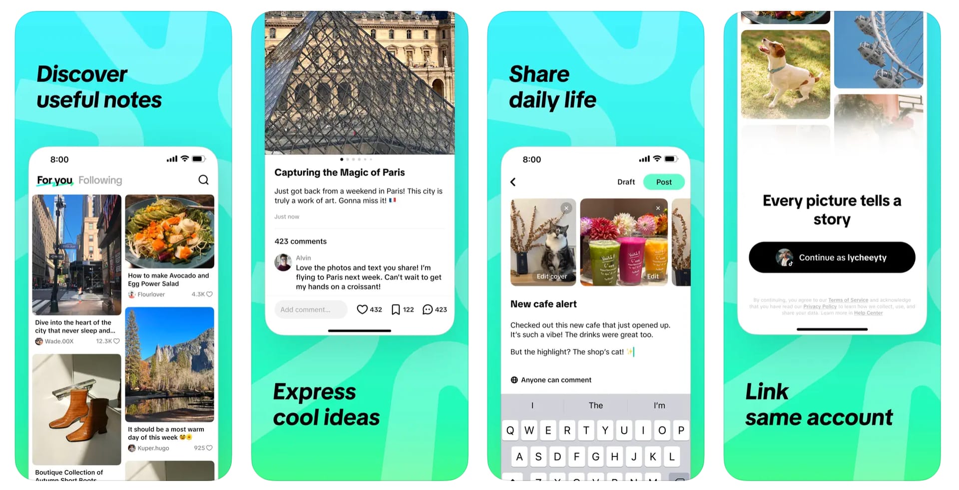 TikTok、Instagramのように写真とテキストを投稿できる写真アプリ「TikTok Notes」を発表
