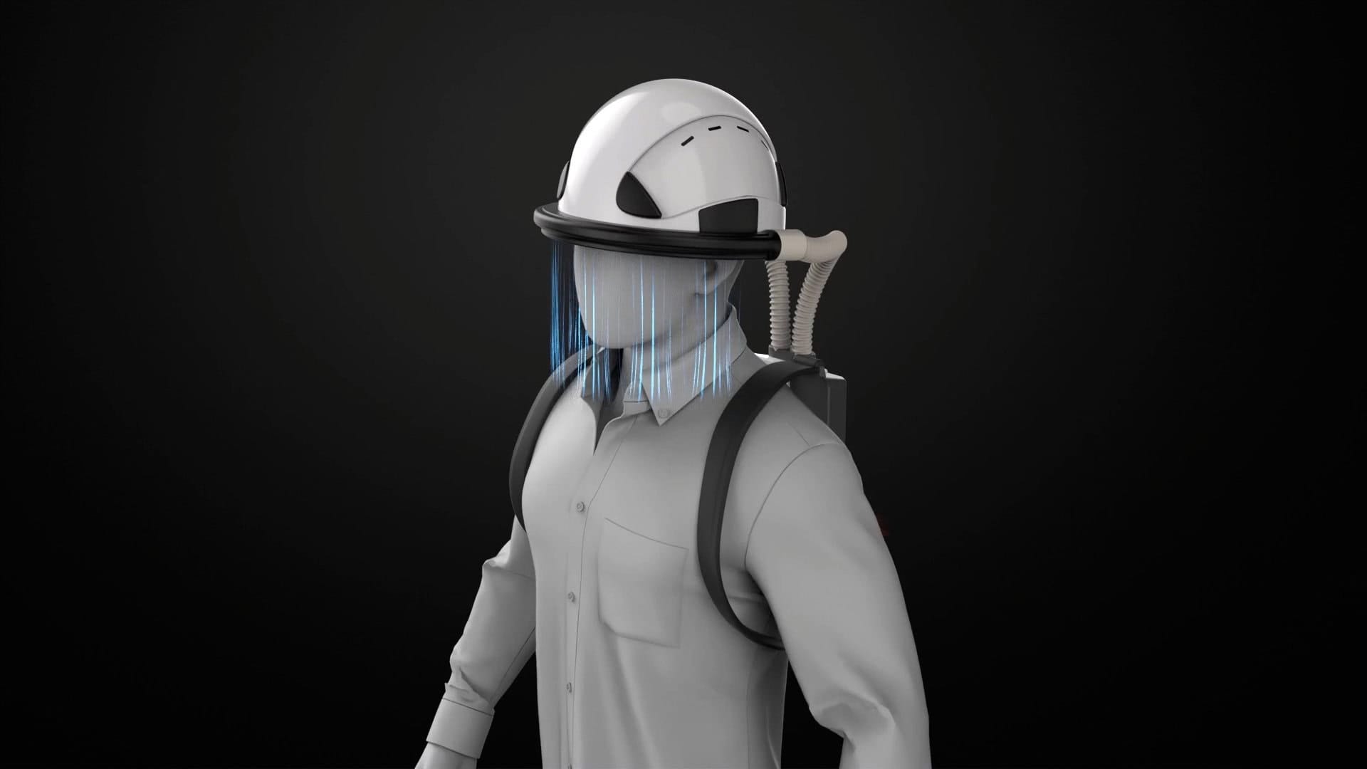 見えないマスクが実現、空気のカーテンでウイルスを防ぐヘルメット登場