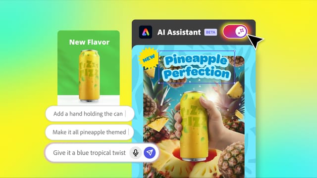 アドビ、Adobe Expressに生成AIアシスタント機能を正式導入―言葉で伝えるだけでデザイン生成