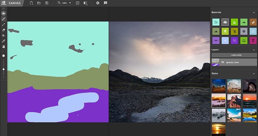 落書きを瞬時にリアルな風景に変える─米NVIDIAのAIペイントアプリ「Canvas」が登場