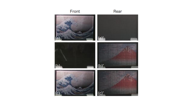 表裏に別の画像を同時投影する「Janus（ヤヌス）Screen」とは─NTTドコモが開発