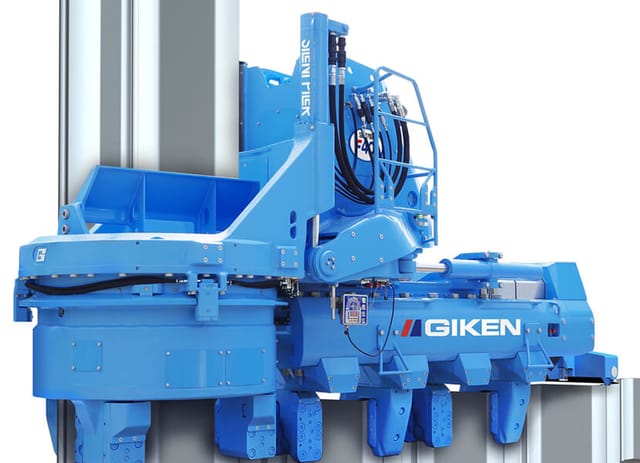 技研製作所、振動や騒音が小さい油圧式杭圧入引抜機「サイレントパイラー」を開発