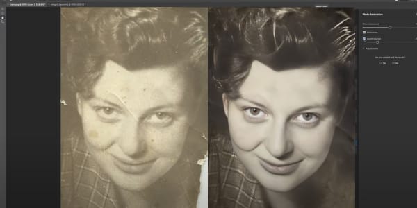 Adobeが昔の写真を修復するAIフィルターを先行発表─Photoshopに実装に向けて開発中