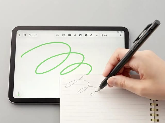 切り替え不要で、紙にもiPadにも使えるスタイラスボールペン